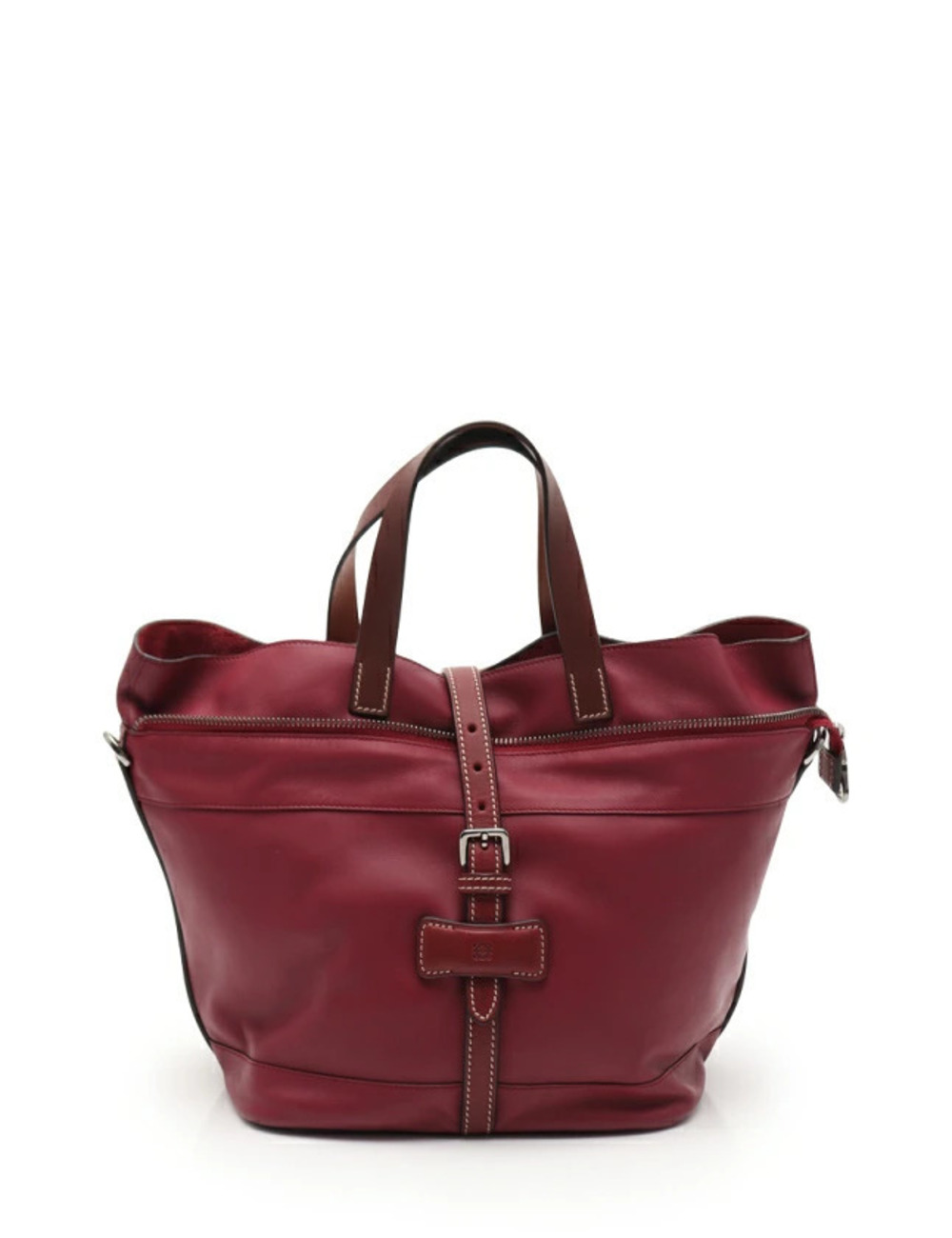 Loewe Tote Bag Shoulder Bordeaux Purple Leather Vector